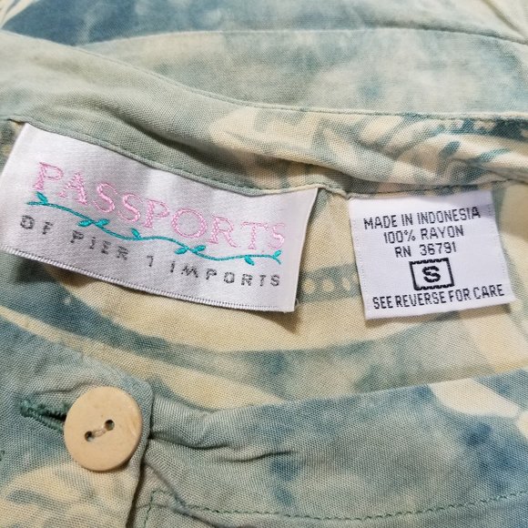 Passports Of Pier 1 Imports dress Small ombre batik abstract print VINTAGE - Picture 11 of 12